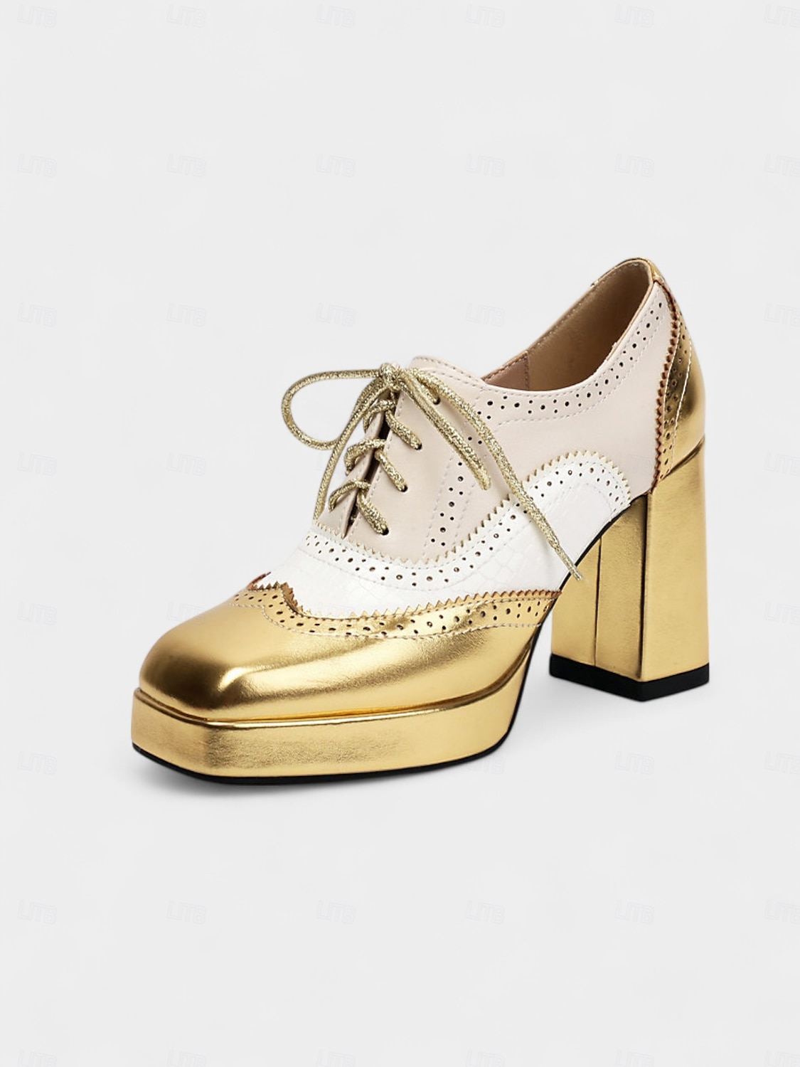 női színes oxford platform sarkú cipő – retró lakkbőr fűzős brogue cipők feltűnő megjelenéshez és kosztümökhöz 2025 - $59.99 –P2