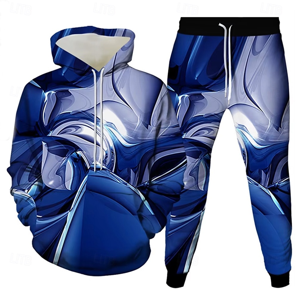 Hombre Geométrico 2 piezas Conjuntos de sudaderas 3D Chándal Sudadera con capucha Manga Larga Pantalones largos Con Capucha Deportivo Casual / Diario Moderno Ropa Deportiva Impresión 3D Primavera 2025 - $39.99 –P1