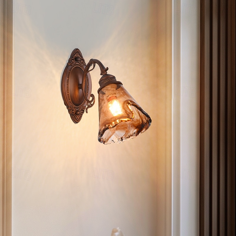 arandela, luminárias de parede modernas, arandelas de parede estilo fazenda com cúpula de vidro transparente, luzes de parede para sala de estar, quarto, escada, banheiro, corredor 110-240v de 2025 por $109.99 –P1