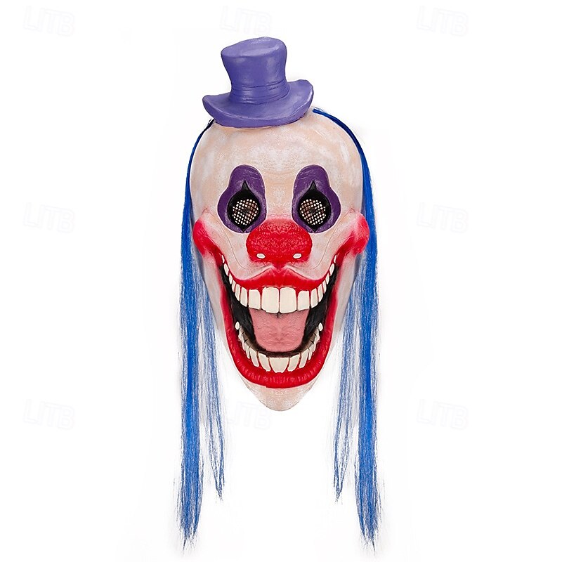 Maschera di Halloween, cuffia in lattice, cuffia da clown, maschera sorridente, faccia da fantasma, performance, bar, palla, cosplay, accessorio del 2025 a $26.99 –P1
