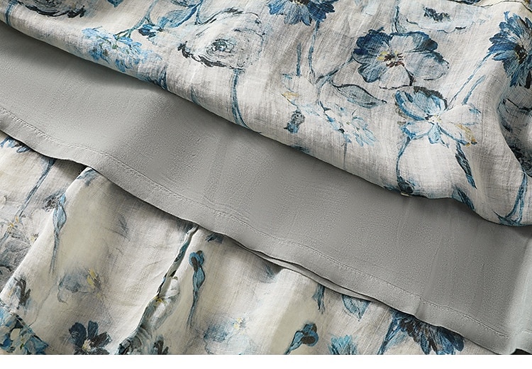 Femmes Jupe Longue Élégant Bohème ancien Occasionnel Maxi Taille haute Jupes Floral Non Elastique Vacances Décontracté Couleur de l'image Été Coton Lin de 2025 ? $34.99 –P3