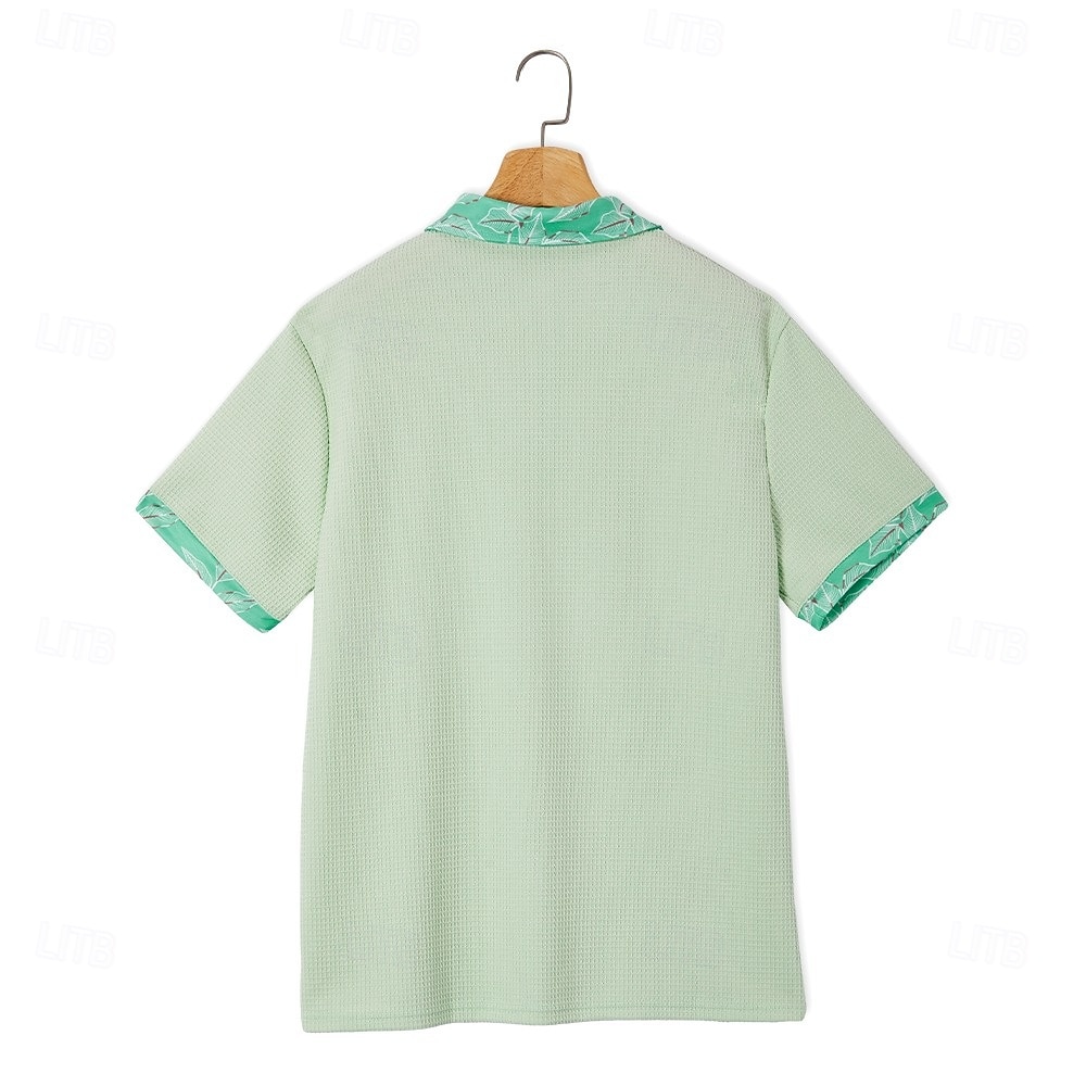 Herre Med Tekstur Golf skjorte Avslappet Virksomhet Klassisk Kortermet Mote Moderne Helfarge Hawaii Knapper Sommer Vår Vår sommer Normal Svart Hvit Grønn Kakifarget Med Tekstur 2026 - $20.99 –P4