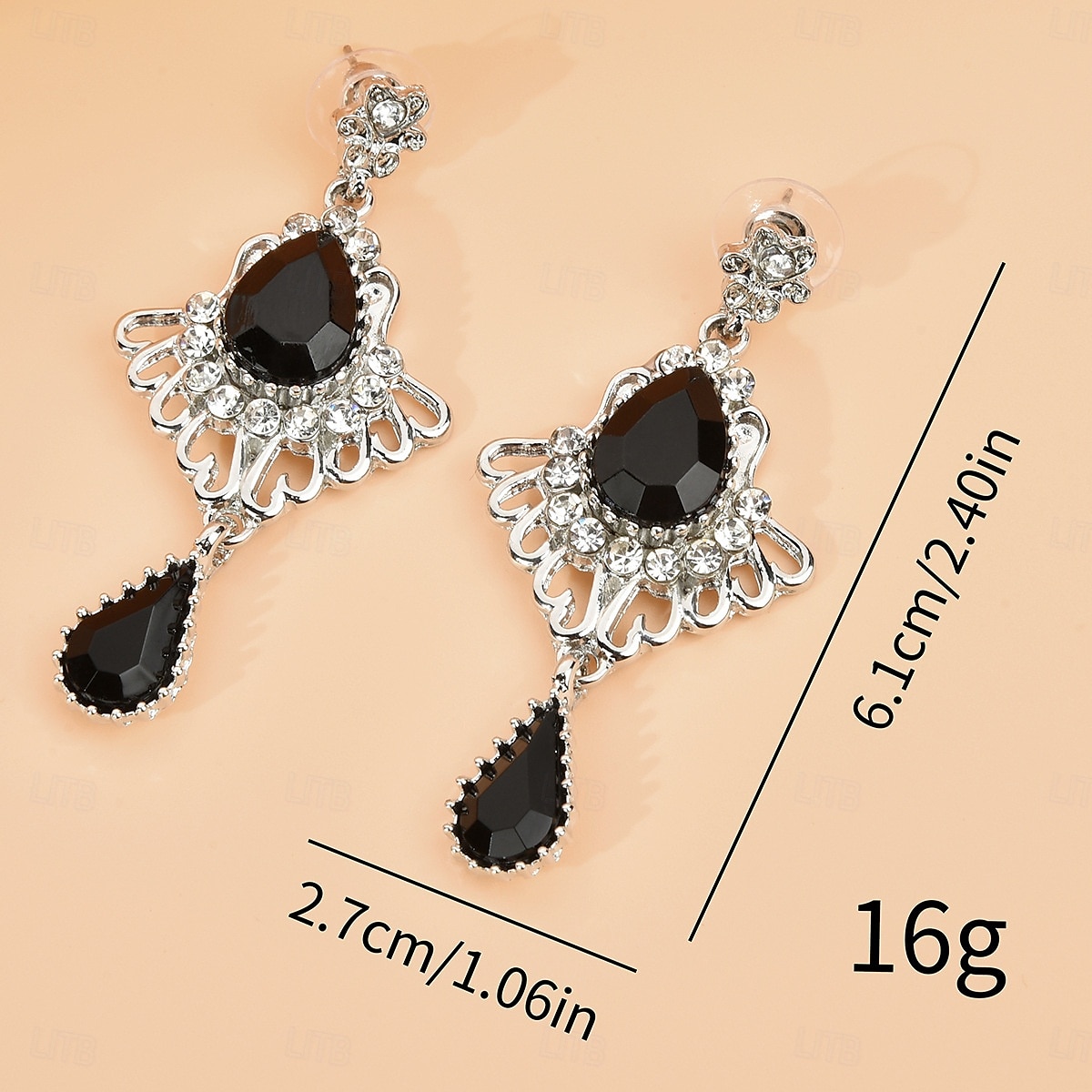 Women's 1920s Gatsby Drop Earrings - Vintage Black Crystal Dangle Earrings with Rhinestones for Roaring Twenties Themed Parties 2025 - $9.99 –P1