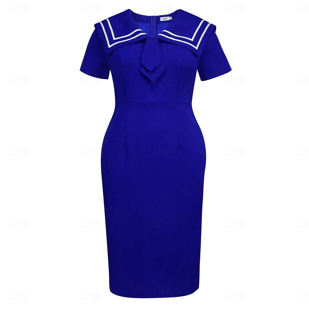 1950s Retro Vintage 1960s Midi Cocktail Dress Pencil Dress Plus Size Sailor V Neck Fancy Dress 1950s Retro Vintage 1960s Midi Cocktail Dress Pencil Dress Plus Size Sailor V Neck Fancy Dress