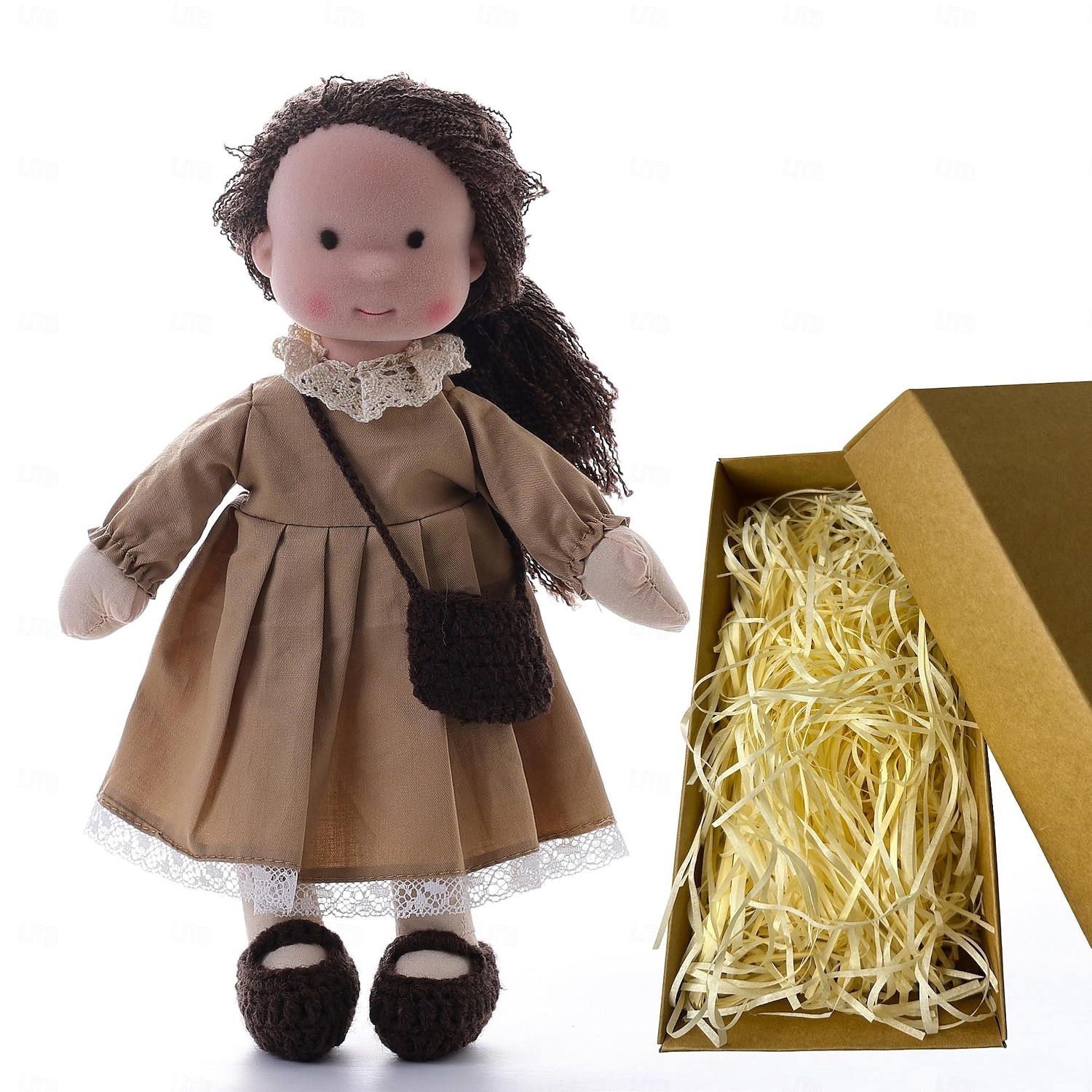 Muñeca Waldorf de cuerpo de algodón, muñeca de artista hecha a mano, mini muñeca para vestir, bricolaje (oso accesorio no incluido) para regalos de Navidad 2025 - $42.99 –P14