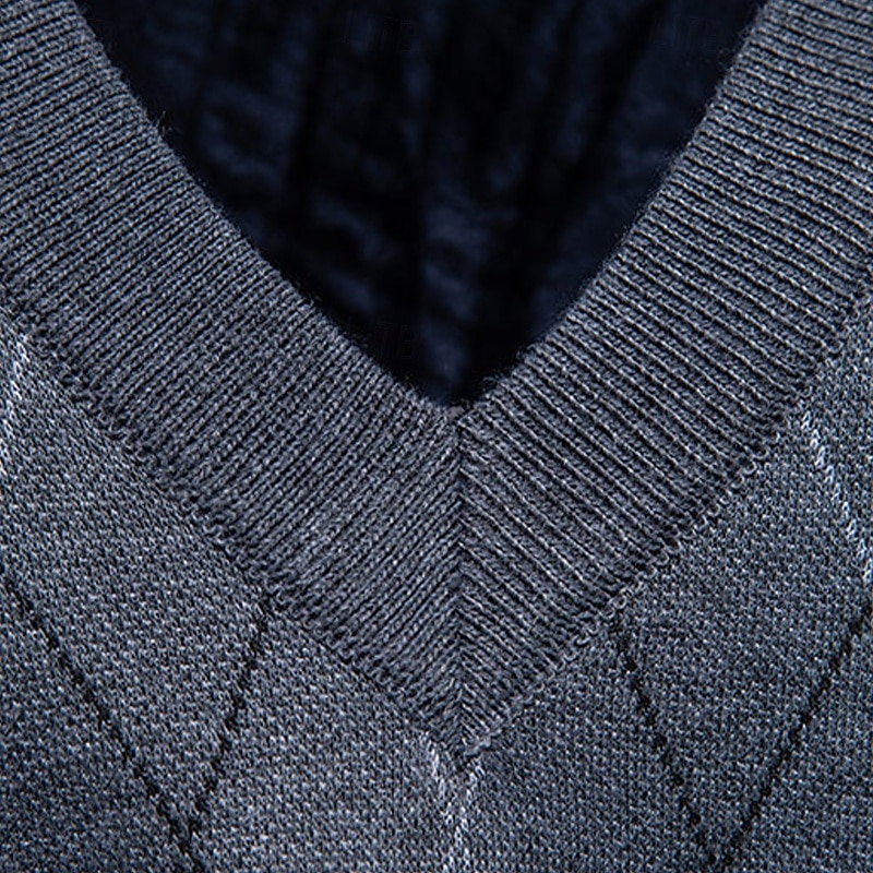 Herren Pullover Pullunder Gerippt Stricken Normale Oberteile Gestrickt Schmale Passform Argyle V Ausschnitt Strickware Zeitgenössisch Formell Lässig Bekleidung Herbst Blau Hellgrau L XL 2XL 2025 - $25.99 –P6