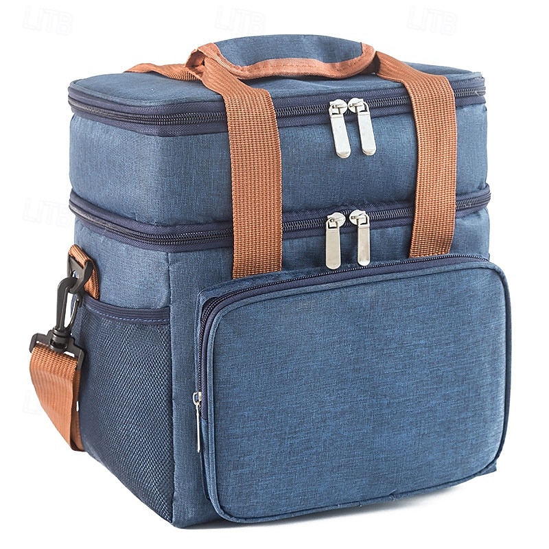 lunchväska för kvinnor och män för skolstart, kontorspicknick, vandring, strand, dubbellager, stor kapacitet, isolerad crossbody-lunchväska, vattentät kylväska för utomhuspicknick 2025 - $17.99 –P7