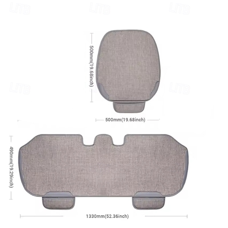 Комплект из 3-х автомобильных дышащих льняных чехлов на сиденья, всесезонные универсальные чехлы на передние сиденья, автоматические чехлы для стульев в помещении 2026 - $28.99 –P6