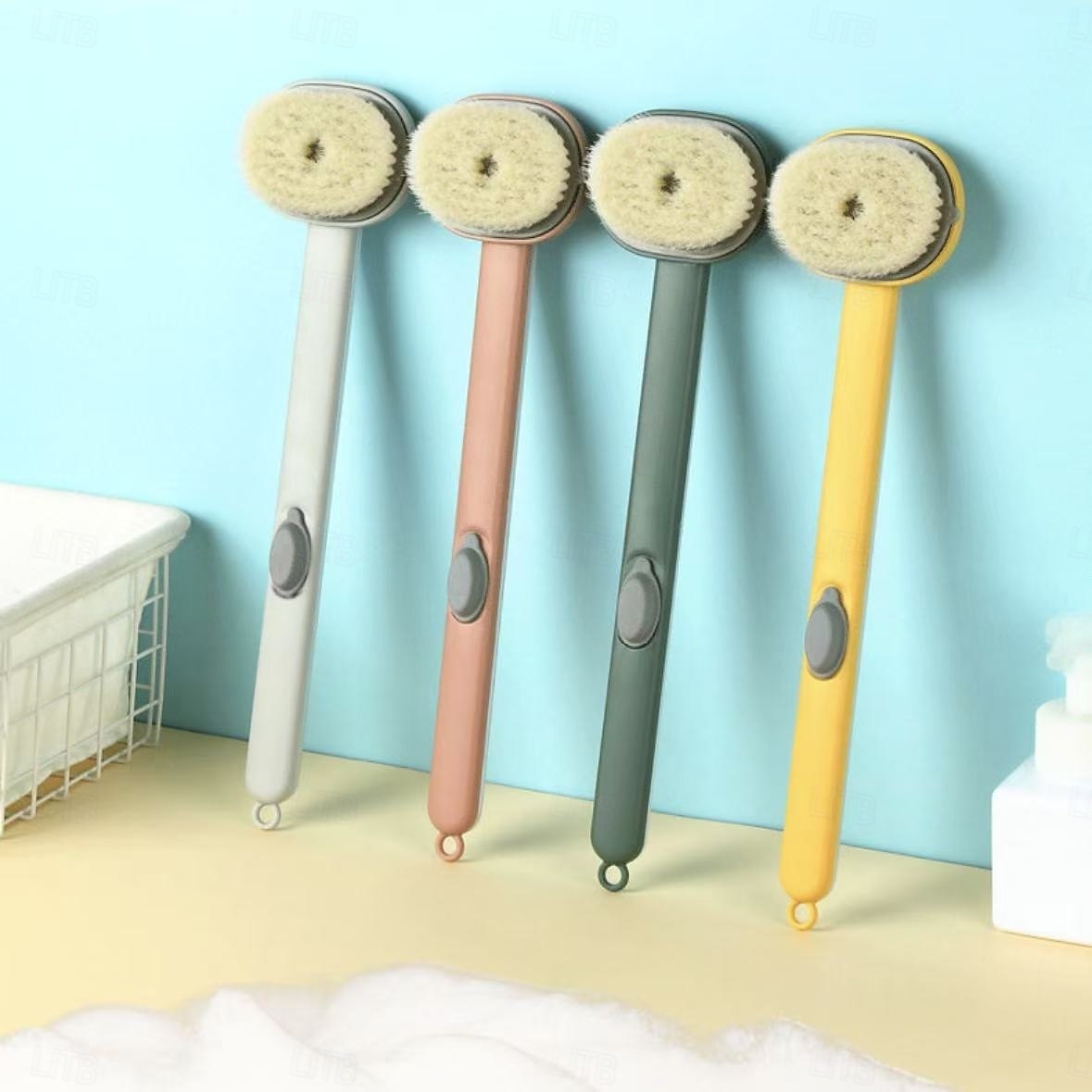 2 db-os hosszú nyelű kádmasszázs tisztítókefe – puha sörtéjű, japán stílusú háttisztító kefe iszapfürdőhöz &bőrvédő, tartós és biztonságos fürdőszobai kiegészítő 2026 - $15.99 –P2