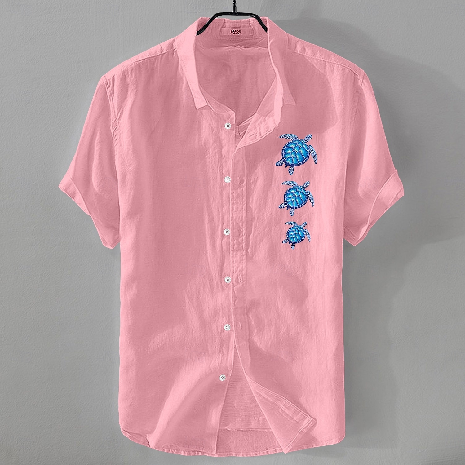 Per uomo Camicia Camicia di lino Camicia Estiva Camicia da Spiaggia Camicia con Bottoni Tartaruga Vacanza Ferie Nero Bianco Rosa Blu Manica Corta Collo ripiegato Estate Abbigliamento del 2025 a $21.99 –P2