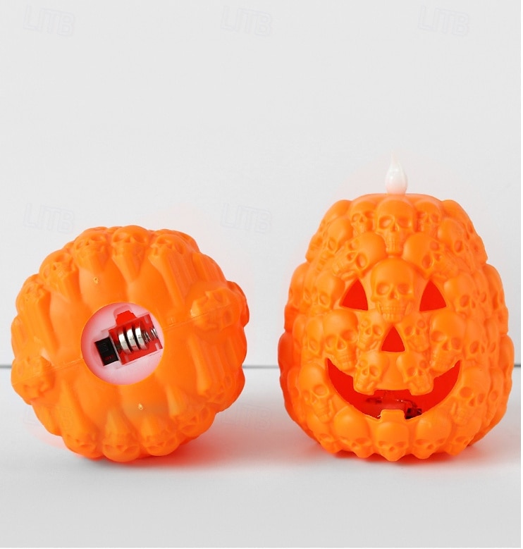 1 Pc Halloween Skeleton Pumpkin LED Electronic Candlelight Indoor and Outdoor Party Atmosphere Nightlight Colorful Dimming 2025 - $4.99 –P5
