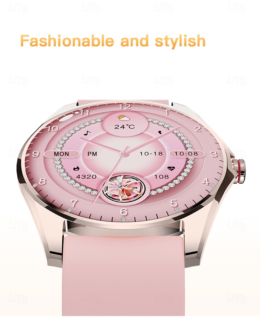V36 Smartklokke 1.5 tommers Smart armbånd Smartwatch blåtann Skritteller Samtalepåminnelse Aktivitetsmonitor Kompatibel med Android iOS Dame Lang ventetid Vanntett Mediakontroll IP65 22mm Urkasse 2025 - $43.99 –P4