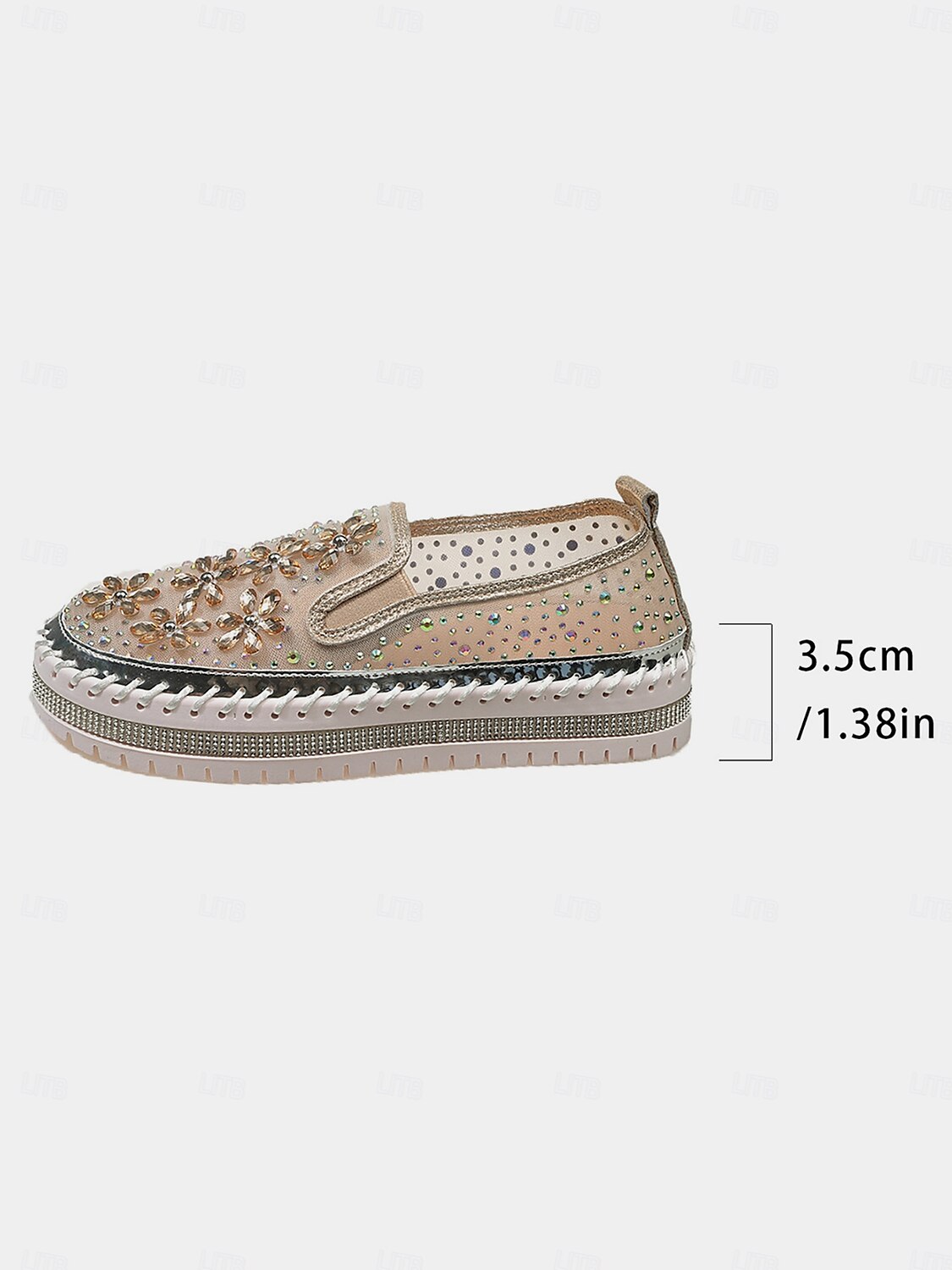 Sneakers slip-on da donna con strass, tomaia in mesh e suola spessa - scarpe alla moda per la vita notturna, le feste e le discoteche del 2025 a $34.99 –P8
