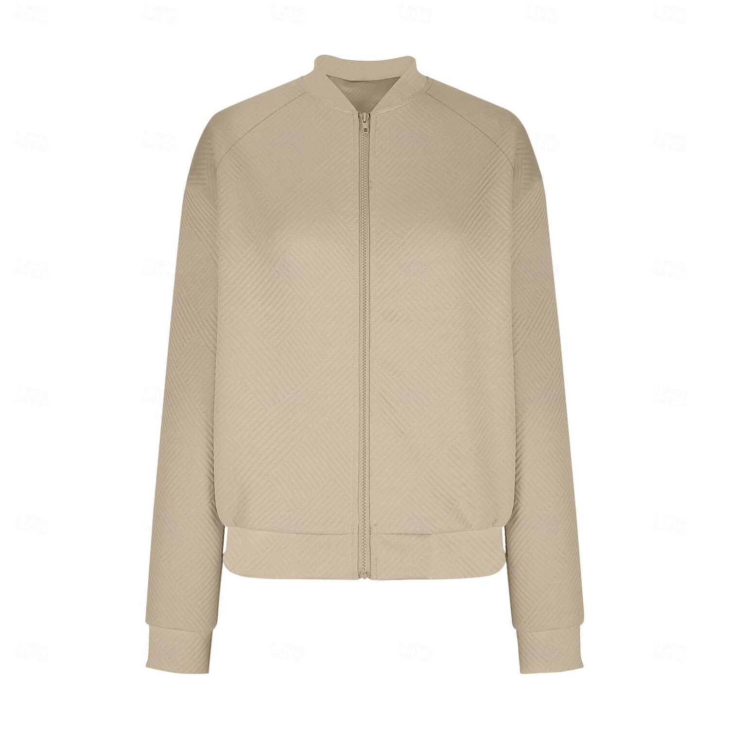 Women's Casual Jacket Sport Jacket Textured Jackets Office / Career Daily Wear Going out Fall Regular Coat Stand Collar Regular Fit Warm Vintage Style Lady Casual Jacket Long Sleeve non-printing 2025 - $26.99 –P15