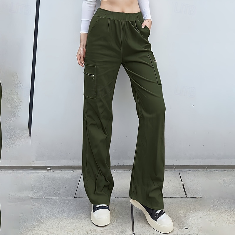 Women's Cargo Pants Hiking Pants Trousers Outdoor Regular Fit Waterproof Bottoms Pocket Elastic Waist Black Army Green Camping / Hiking Running S M L 2025 - $25.99 –P12
