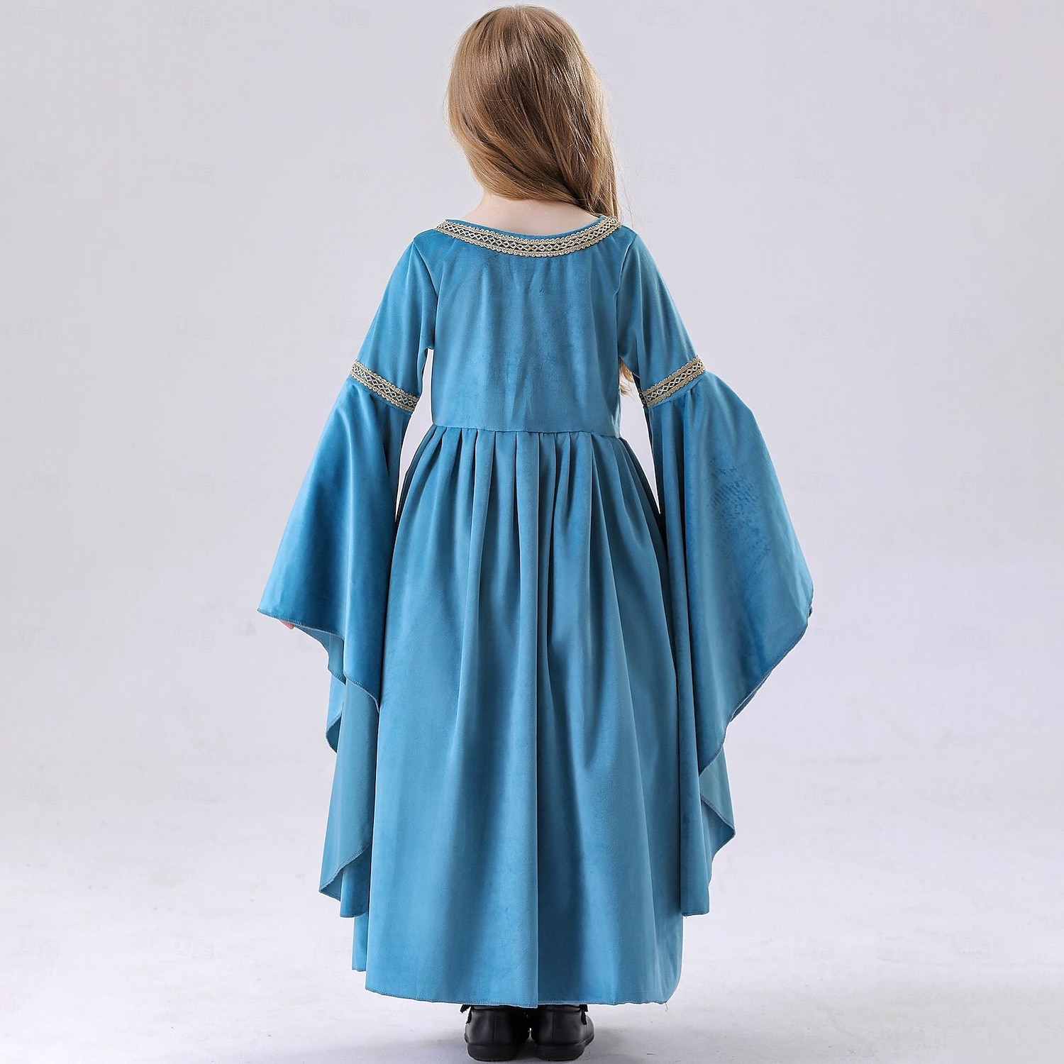 Retro Vintage Mittelalterlich Renaissance Kleid Umhang Tunikakleid Wikinger Keltischer Ritter Elfen A-Linie Mädchen Keltisch Vikinger Fantasie Halloween Karneval Leistung Party LARP Kinder Kleid 2025 - $53.99 –P2