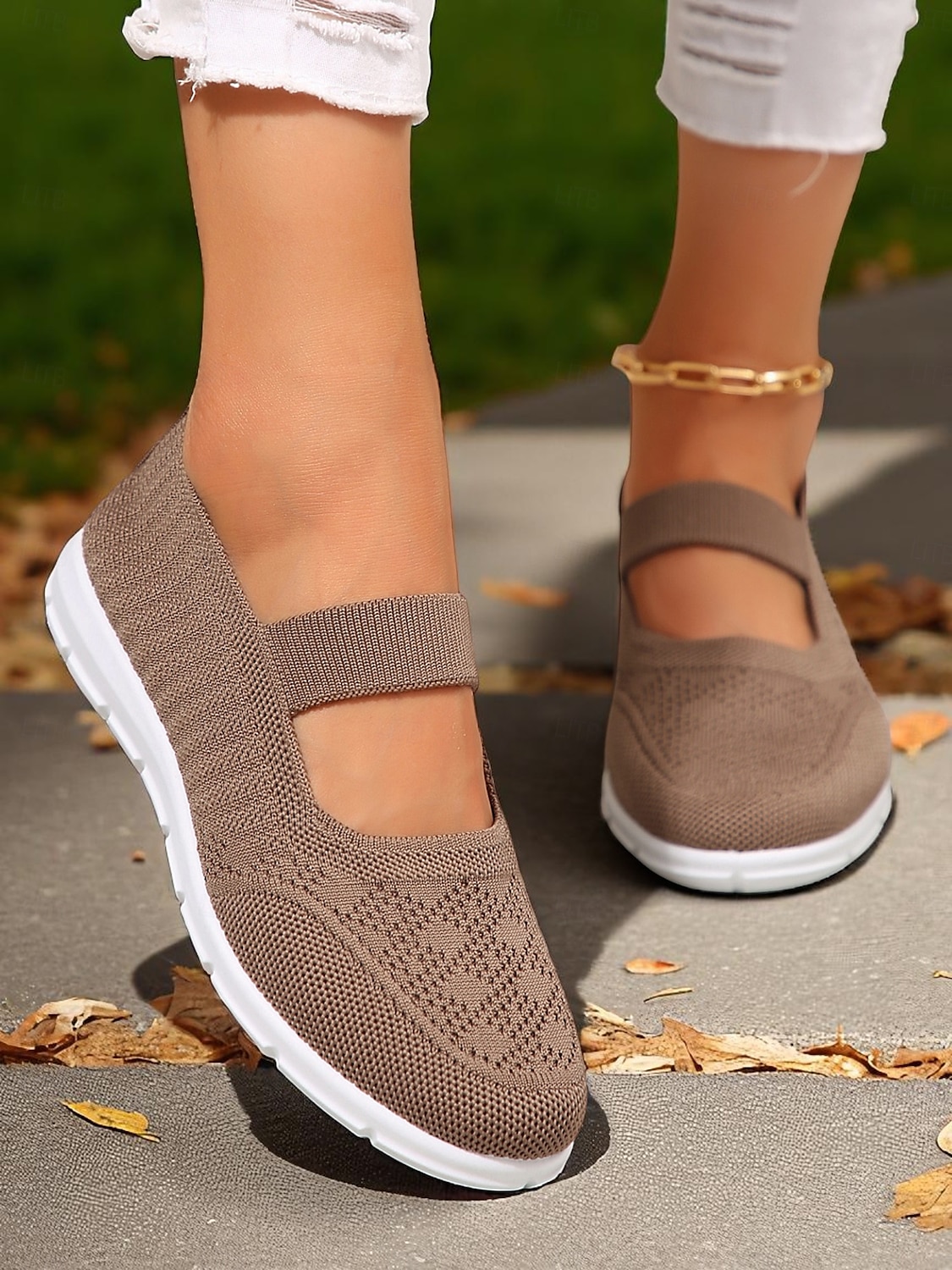 Sneakers Mary Jane Flyknit da donna: scarpe da passeggio leggere con cinturino elastico per viaggi, palestra e weekend del 2026 a $24.99 –P1