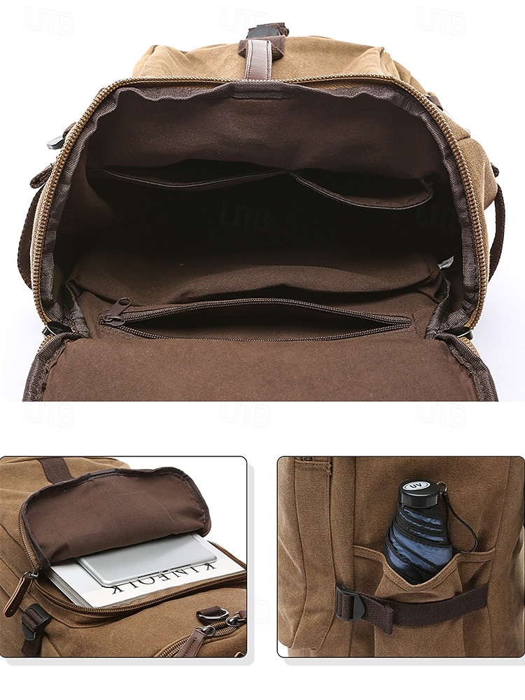 Borsa da viaggio convertibile in tela vintage da uomo, con tracolla, grande capacità, multifunzione, per il ritorno a scuola, gite del fine settimana, palestra e uso all'aperto del 2026 a $59.99 –P10