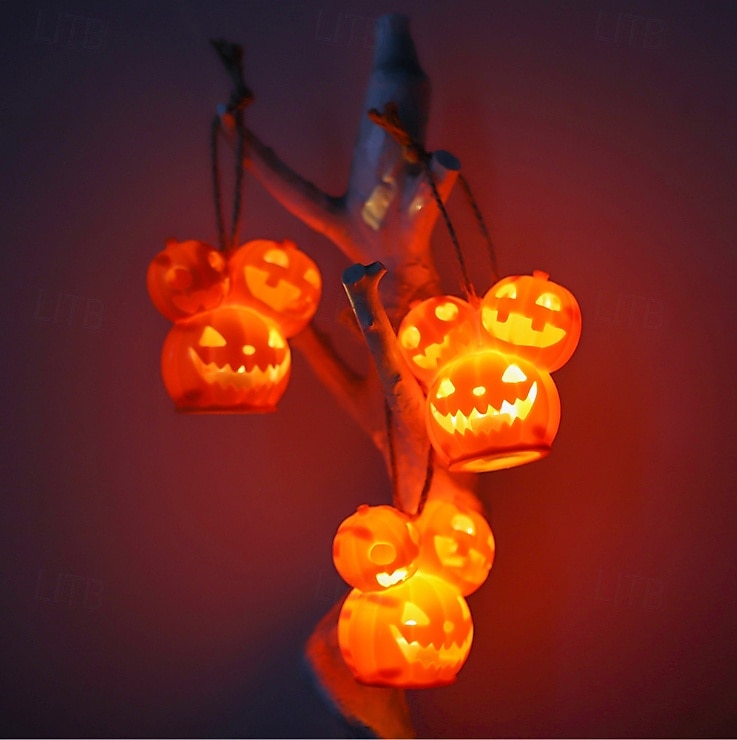 2025年 ハロウィンかぼちゃランタン 光る装飾小道具 3頭ミュータントかぼちゃランタン 雰囲気のある飾りランプ 1個  コレクション – $4.99 –P3