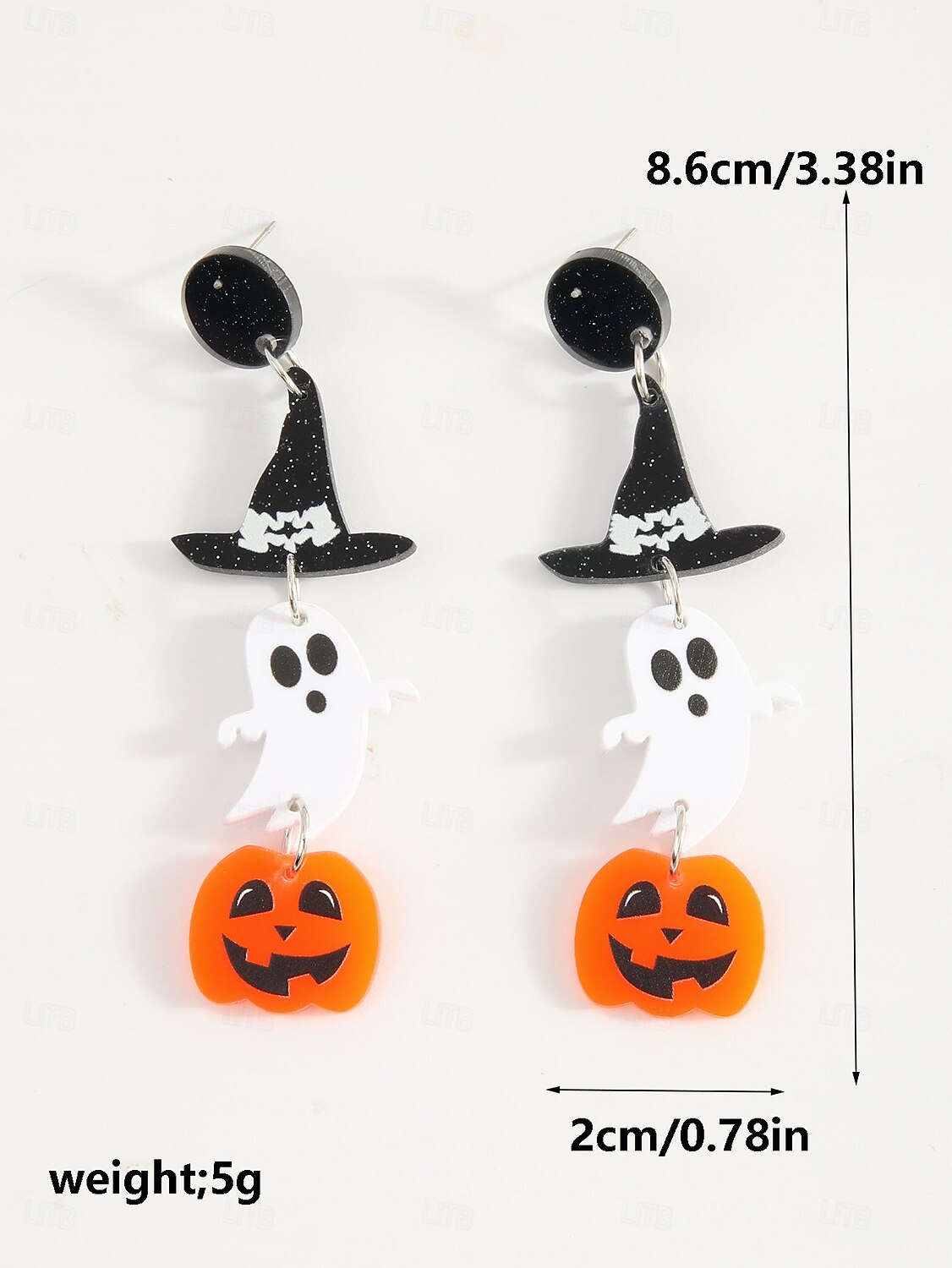 Halloween-øredobber i akryl til dame – lett spøkelseshatt, gresskarhatt og heksehatt &Skjelettdesign for tenåringer og voksne, perfekt for Halloween-kostymer og festtilbehør 2025 - $9.99 –P1