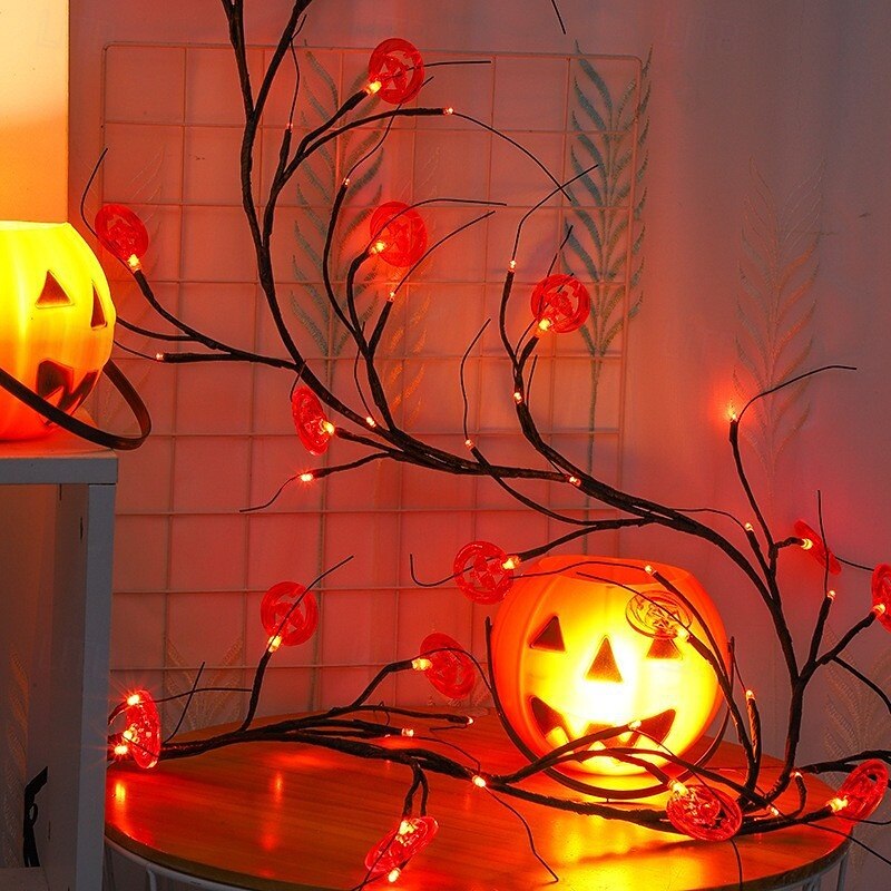 LED Halloween Decorative Branch Lights with Bat Pumpkin Vine Design Battery Operated Festival Atmosphere Lighting for Bar, Party, Indoor & Outdoor Decor 2026 - $26.99 –P6