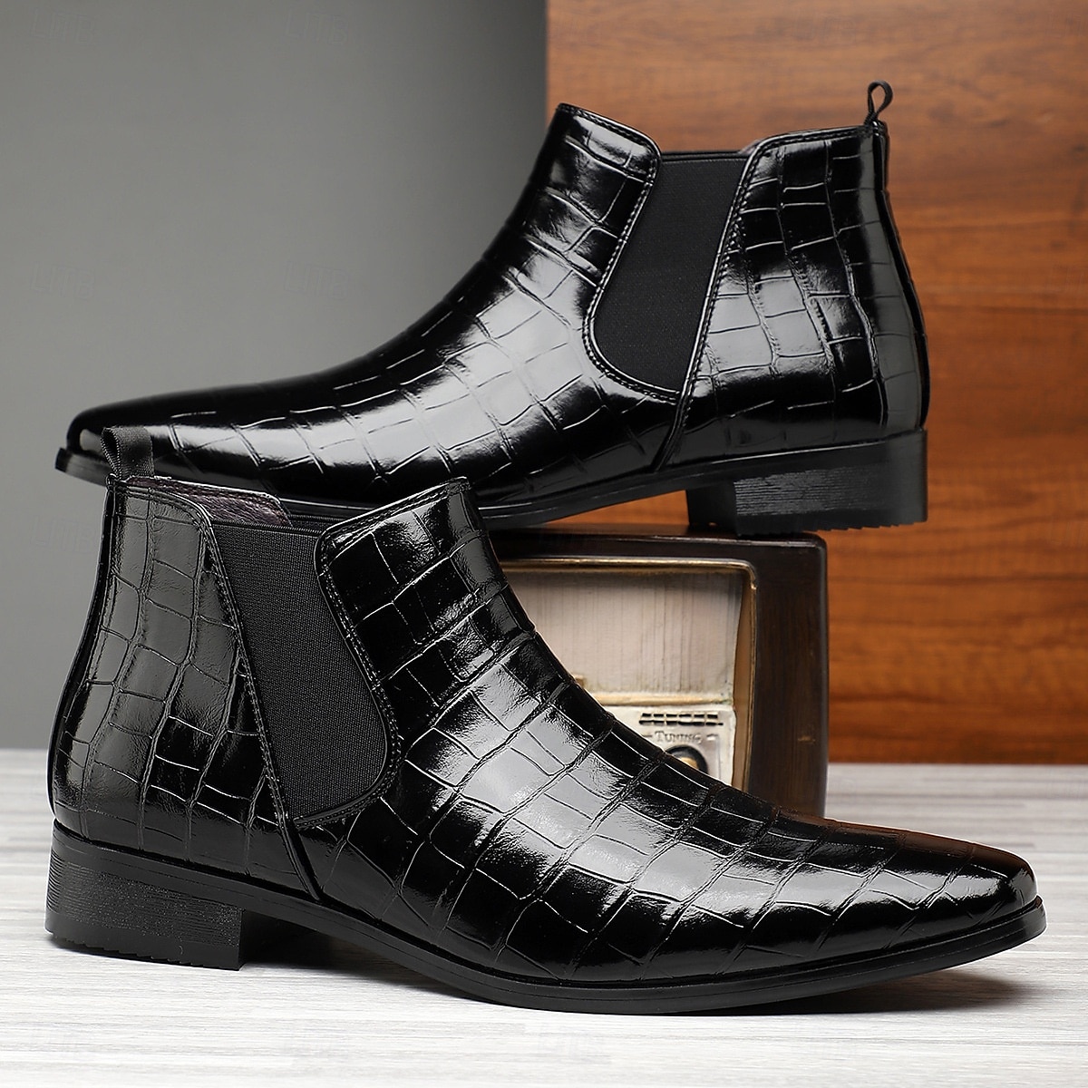 Homens Botas Botas Chelsea Caminhada Vintage Casual Pele PU Confortável Antiderrapante Quente Mocassim Vinho Preto Outono Inverno de 2026 por $54.99 –P6