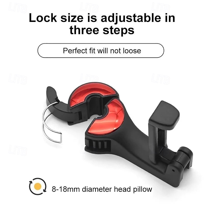 2 soportes para reposacabezas de coche, gancho multifunción para asiento trasero, organizador con bloqueo para teléfono, soporte para colgar bolsas, comestibles, bolsos, abrigos y accesorios. 2025 - $6.49 –P6