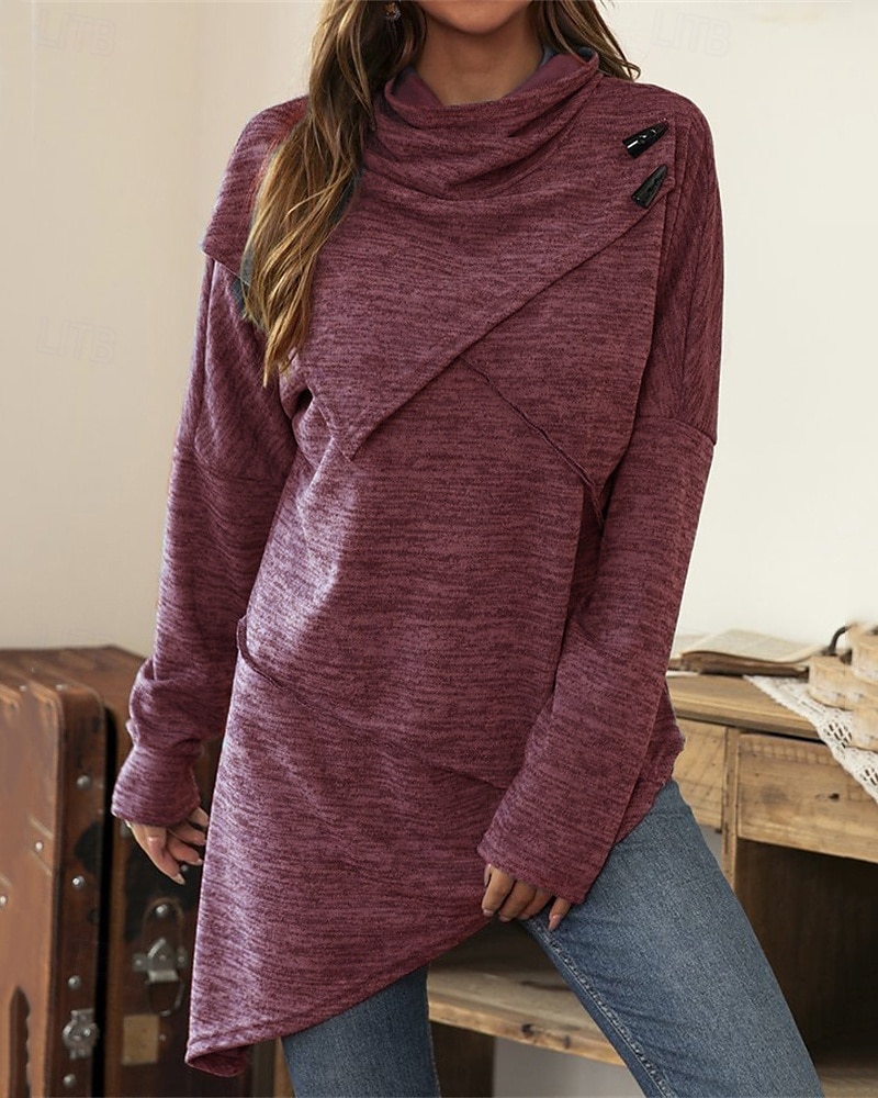 Damen Pullover Mode Täglich Lässig Einfarbig Gerippt Kapuze Gestrickt Langarm Normale Oberteile Stricken Täglich Ferien Ausgehen Schwarz Wein Herbst Winter 2025 - $27.99 –P11