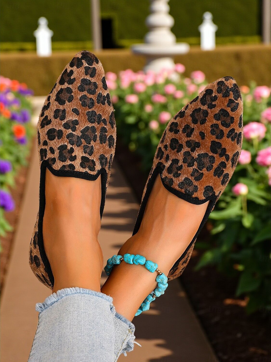 Mocassini da donna con stampa leopardata - scarpe basse casual slip-on con stampa animalier, comode scarpe da passeggio con punta affilata per l'uso quotidiano, passeggiate all'aperto e viaggi del 2025 a $24.99 –P4