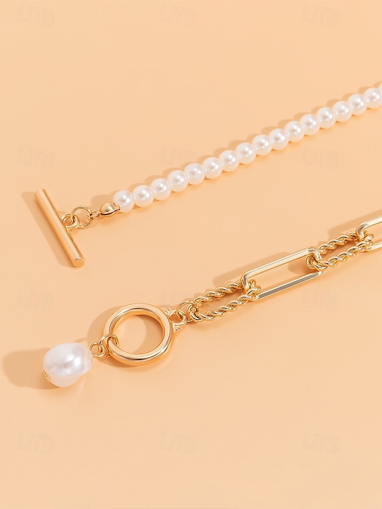Collier femme en or à plusieurs couches et pendentif en perles – bijoux élégants en alliage pour cocktails, mariages et tenues de bureau de 2025 ? $11.99 –P7