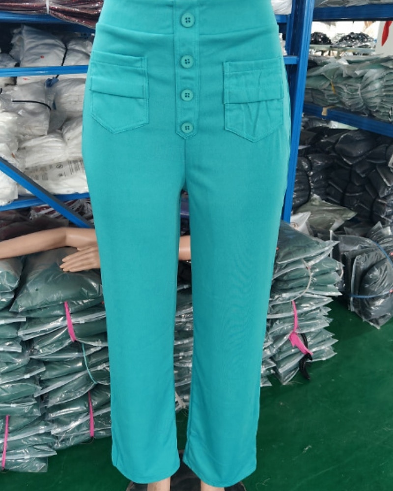 Pentru femei Picior Larg Pantaloni Drept Șic Stradă Casual Lungime totală Natural Simplu Buzunar Talie elastică Cataramă Comfortabil În aer liber Stradă Ieșire Măr Verde Gri Închis Roșu portocaliu 2025 - $19.99 –P11