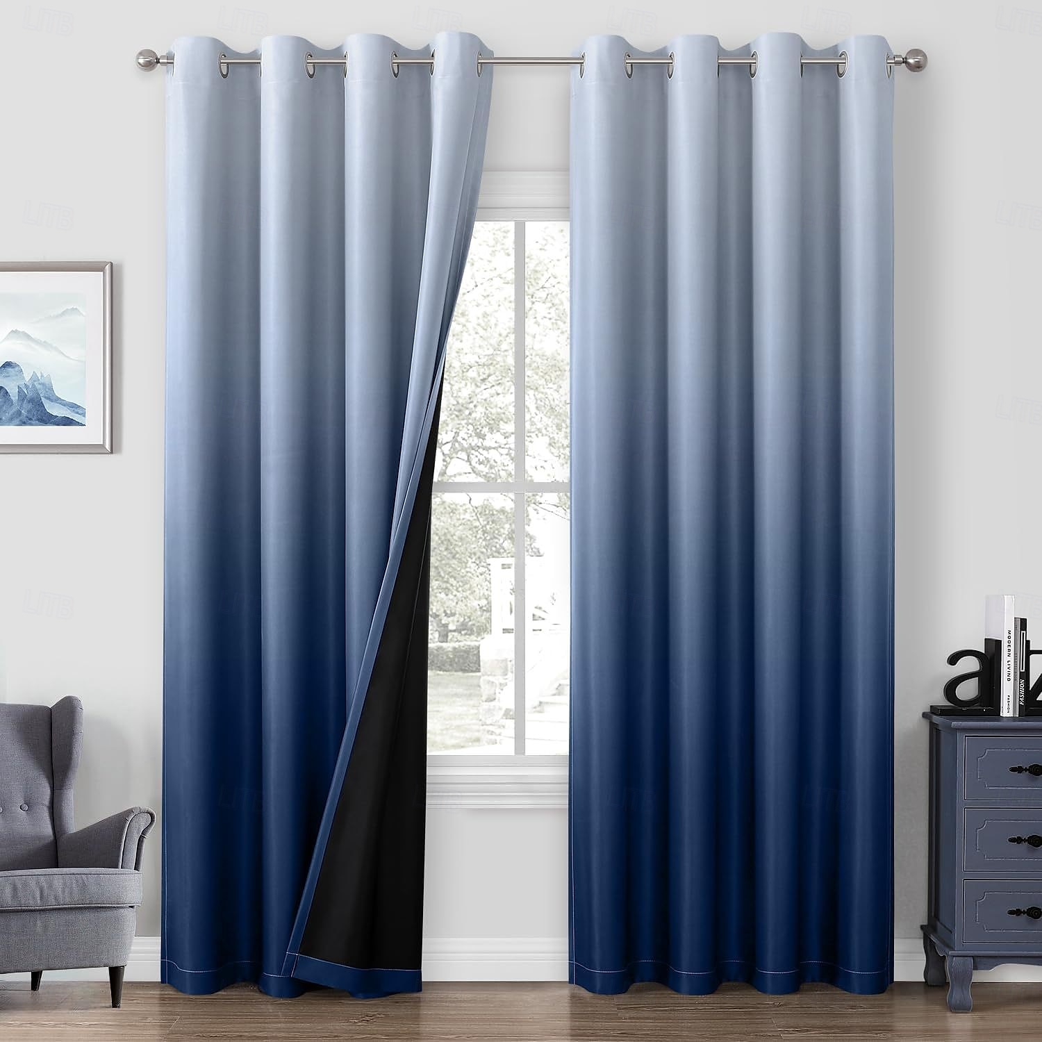 Cortinas 2025 nuevas cortinas opacas impresas en 3D con bloqueo total de luz, cortinas recubiertas con diseños gráficos únicos, paneles de ventana modernos para dormitorio o sala de estar 2025 - $87.99 –P3