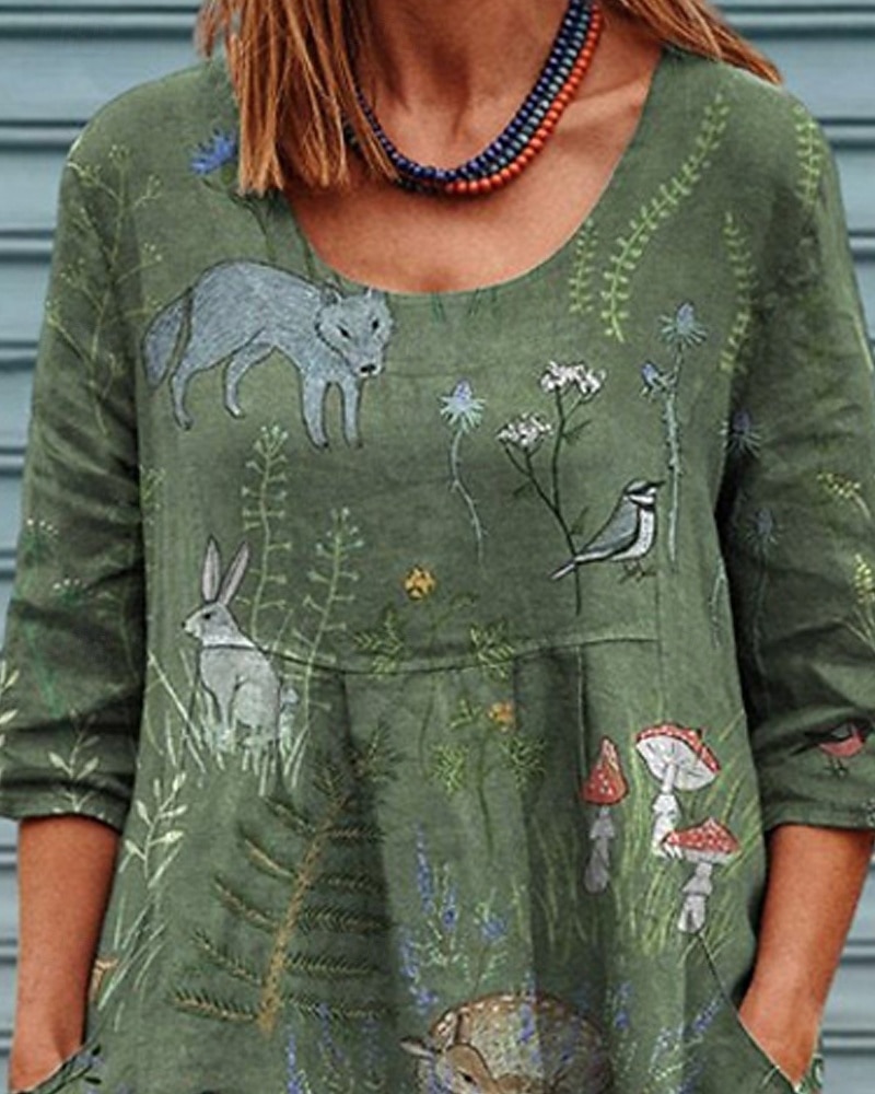 Femmes Robe Midi Robe Décontractée Robe d'été Mode Moderne Quotidien Plage Week-end Coupe régulière Animal Fleur Demi Manches Col ras du cou Vert Printemps Automne de 2025 ? $23.99 –P2