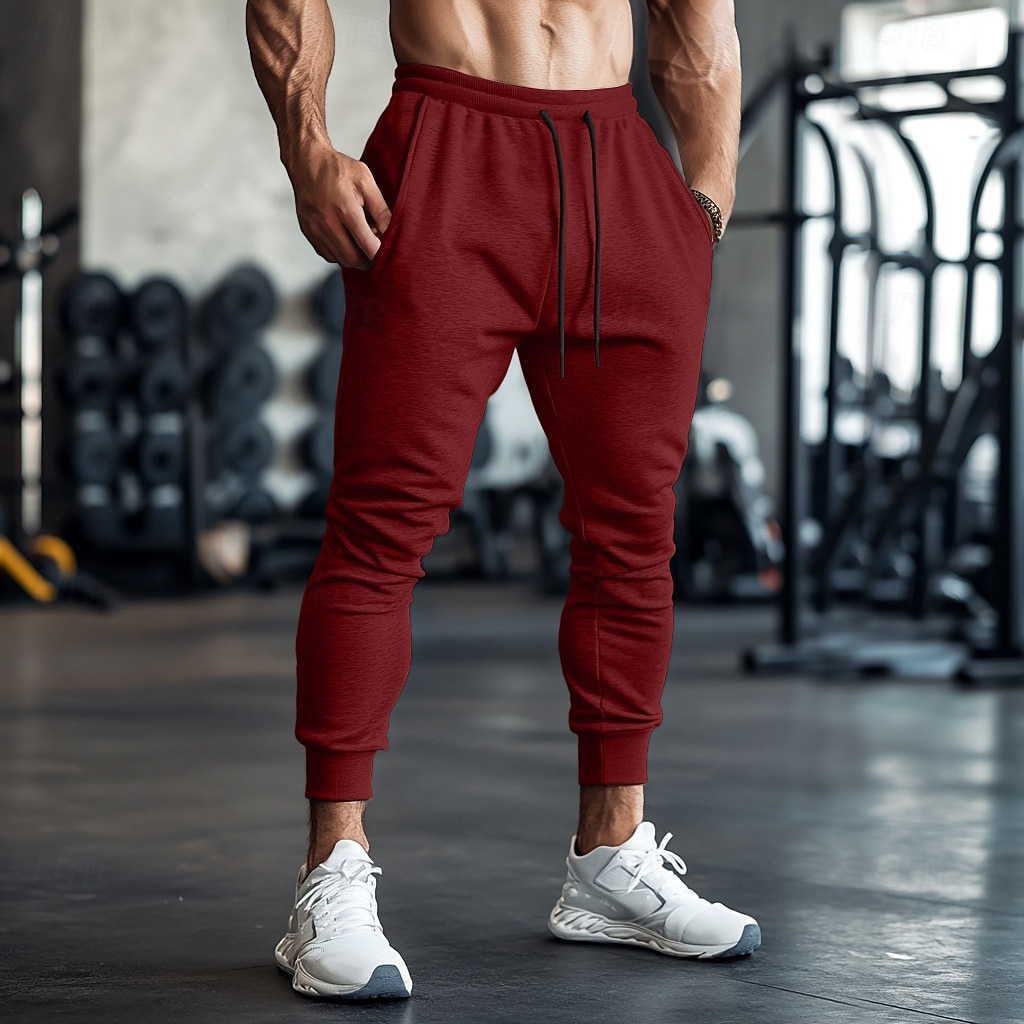Herren Fleecehose Jogginghose Jogginghose Jogger Hose Kordelzug Einfach Komfort Weich Volle Länge Outdoor Täglich Ausgehen Urlaub Mode Schwarz Rote Dehnbar 2025 - $17.99 –P5