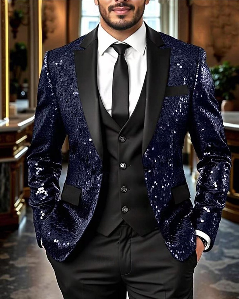 Homens Blazer O negócio Coquetel Festa de Casamento Moda Casual Primavera Outono Poliéster Gradiente Bolsos Botões Confortável Não Trespassado Jaqueta esporte Prata Azul Verde Escuro Roxo de 2025 por $67.99 –P14