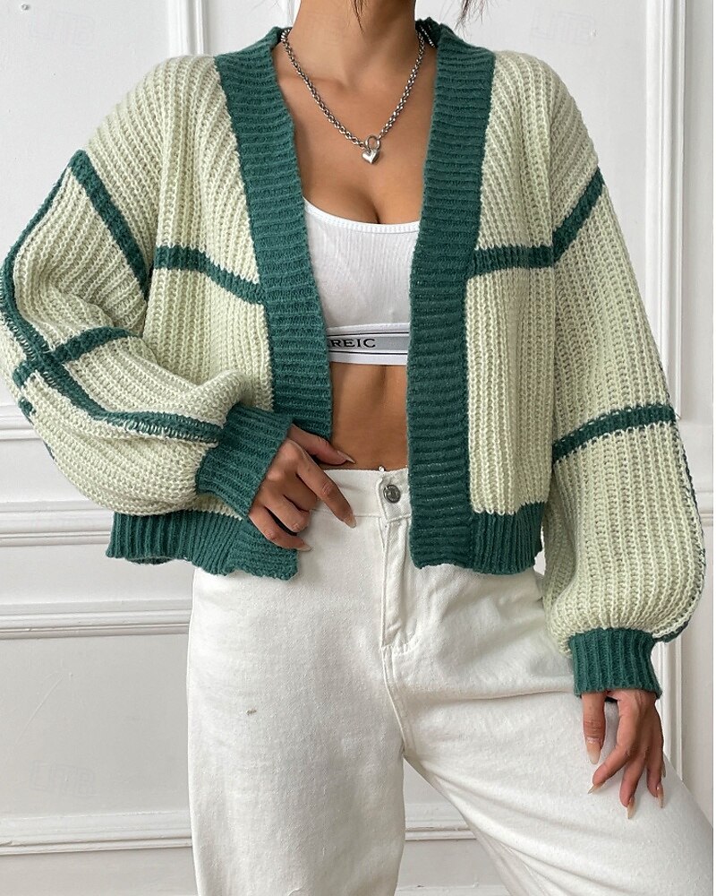 Damen Strickjacke Mode Farbblock Gerippt Kapuze Patchwork Gestrickt Langarm Normale Oberteile Stricken Ferien Ausgehen Wochenende Schwarz Rosa Herbst 2025 - $26.99 –P7