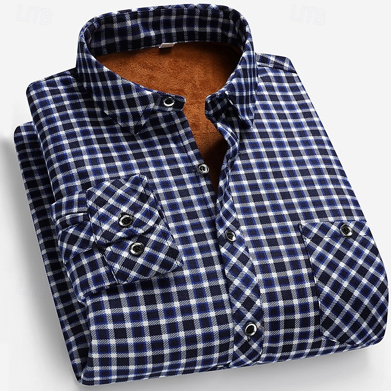 Per uomo Camicia casual Camicia di flanella Camicia a quadri Camicia con Bottoni Rosso Blu Manica Lunga Quadri Bavero Vacanza Casual Quotidiano Bottonato Abbigliamento Poliestere Moda Casual del 2026 a $23.99 –P5