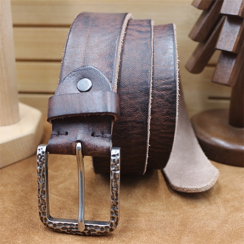 Men's Belt Waist Belt Black Kakhi Dermis Alloy Durable Adjustable Plain Outdoor Daily 2025 - $24.99 –P14