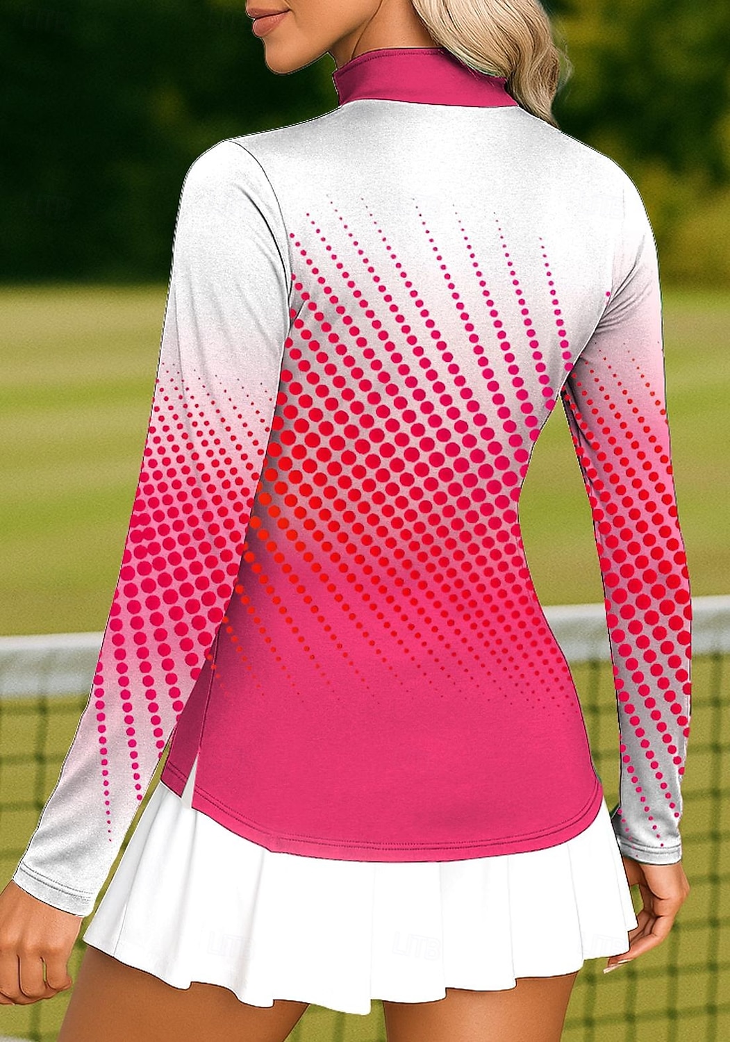 Mulheres Geométrica Gradiente Camisa polo de caminhada Camisa de tênis Camiseta de tênis Manga Longa Imprimir Quarter Zip Pullover Proteção UV Elástico Respirável Tênis Golfe Pickleball Colarinho de 2026 por $25.99 –P2