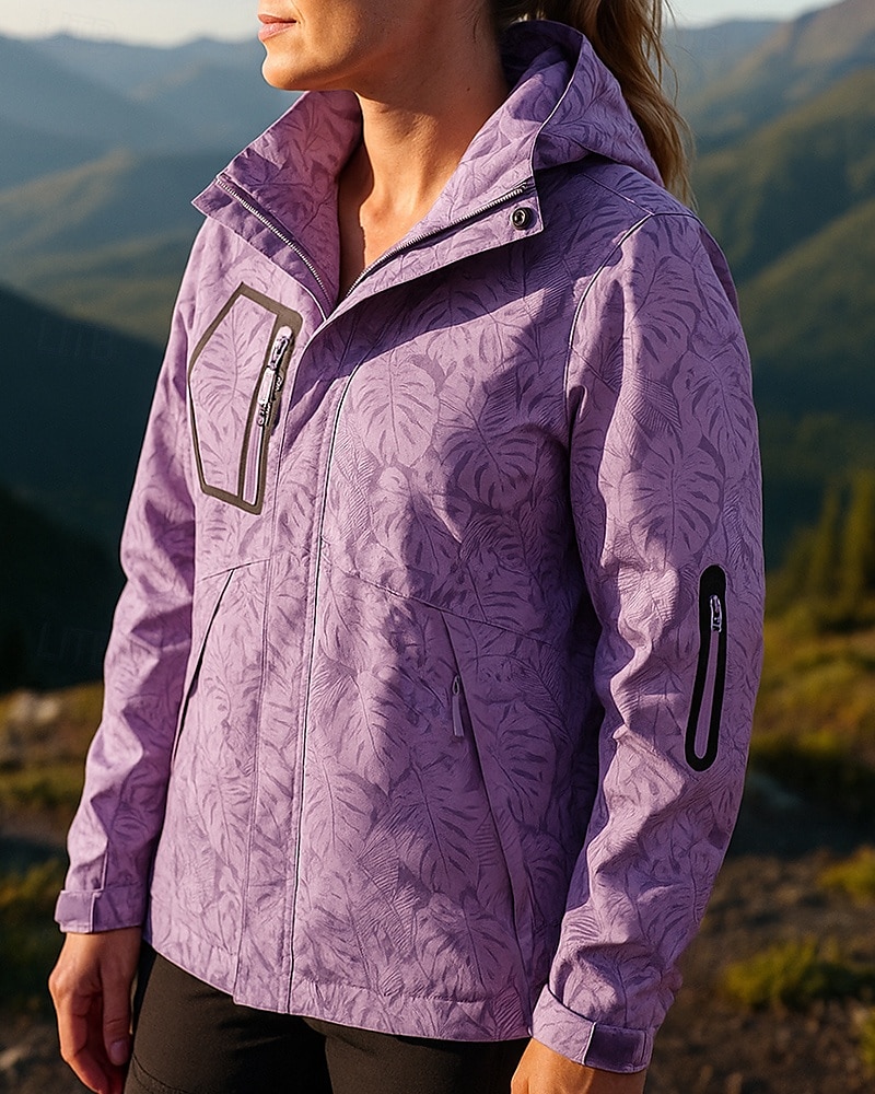 Damen Wanderjacke Hardshelljacke Außen Wasserdicht Winddicht Wanderoutfits Wanderbekleidung Frühling Herbst Oberteil Jagd Camping / Wandern / Höhlenforschung Reisen Schwarz Weiß Rosa 2025 - $36.99 –P3