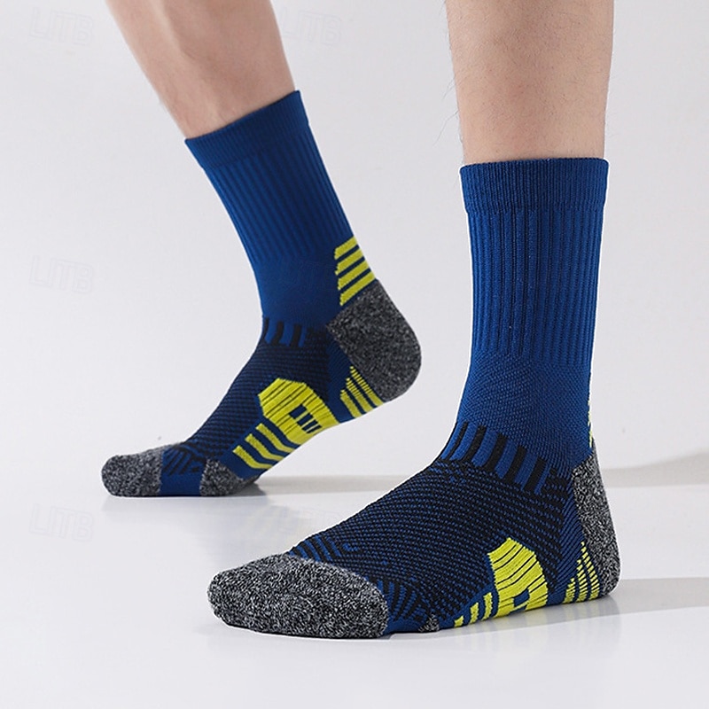 Men's 2 Pairs Multi Packs Socks Running Socks Casual Socks Black White Color Color Block Vacation Sports & Outdoor Daily Basic Medium Spring Fall Fashion Casual 2025 - $5.49 –P6