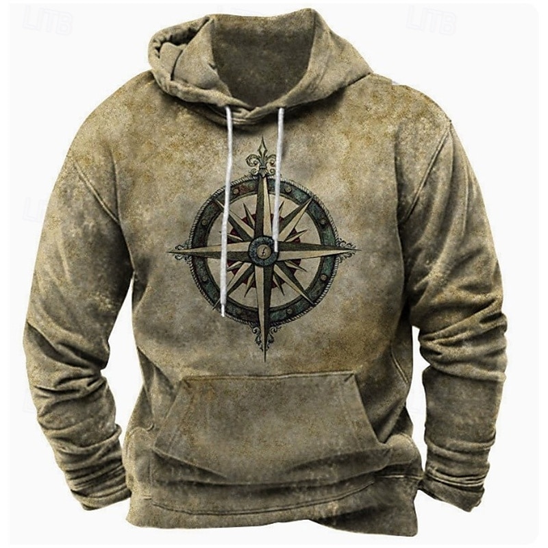 Herren Kapuzensweatshirt Braun Braun 2 Mit Kapuze Druck Tasche Sport & Outdoor Täglich Ferien Polyester Vintage Streetwear Basic Frühling Herbst Bekleidung Kapuzenpullover Sweatshirts 2025 - $16.99 –P1