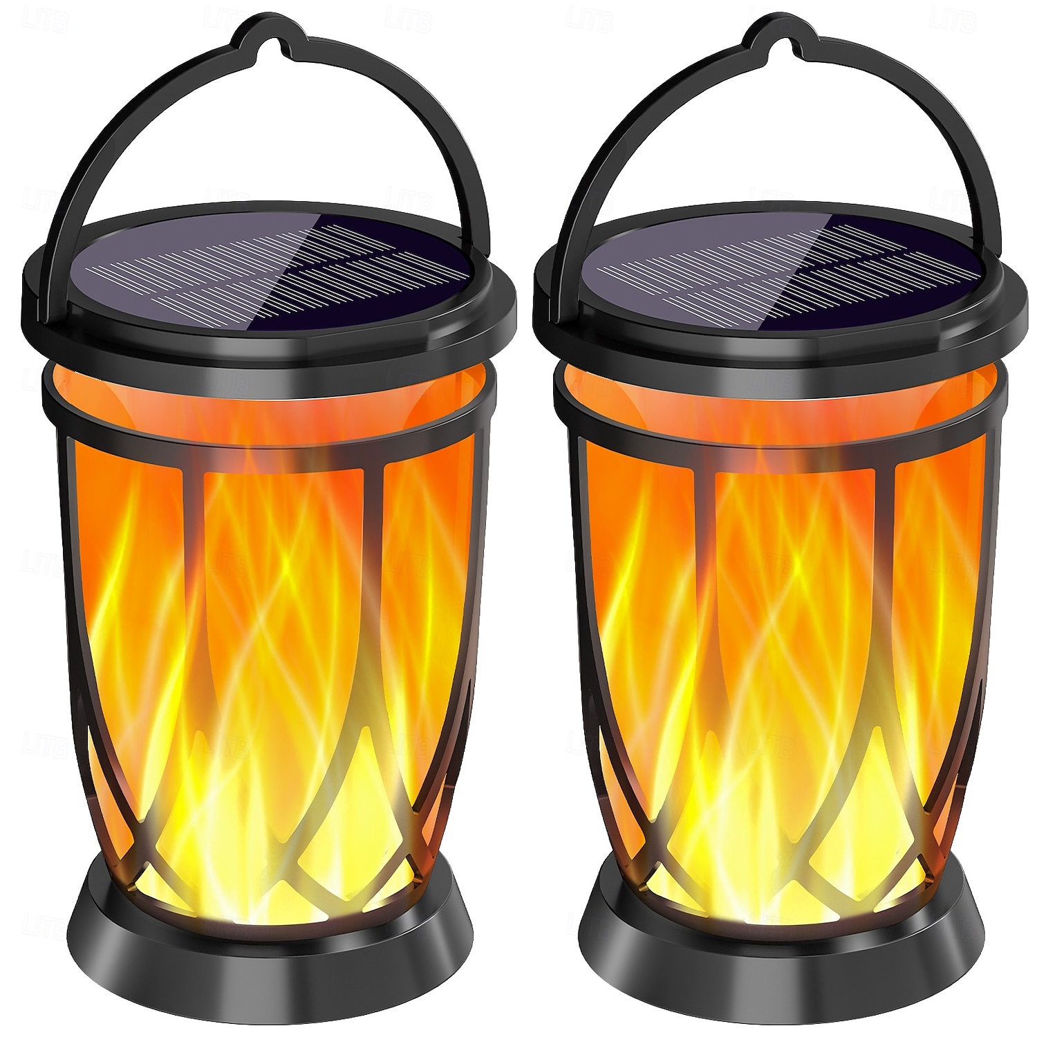 1 szt. zewnętrzna wodoodporna lampa z migającym płomieniem słonecznym 28 koralików LED na dziedziniec, ogród, trawnik, ścieżka, taras, lampa wisząca, lampa wisząca, halloween, dekoracja na imprezę 2026 - $22.99 –P2