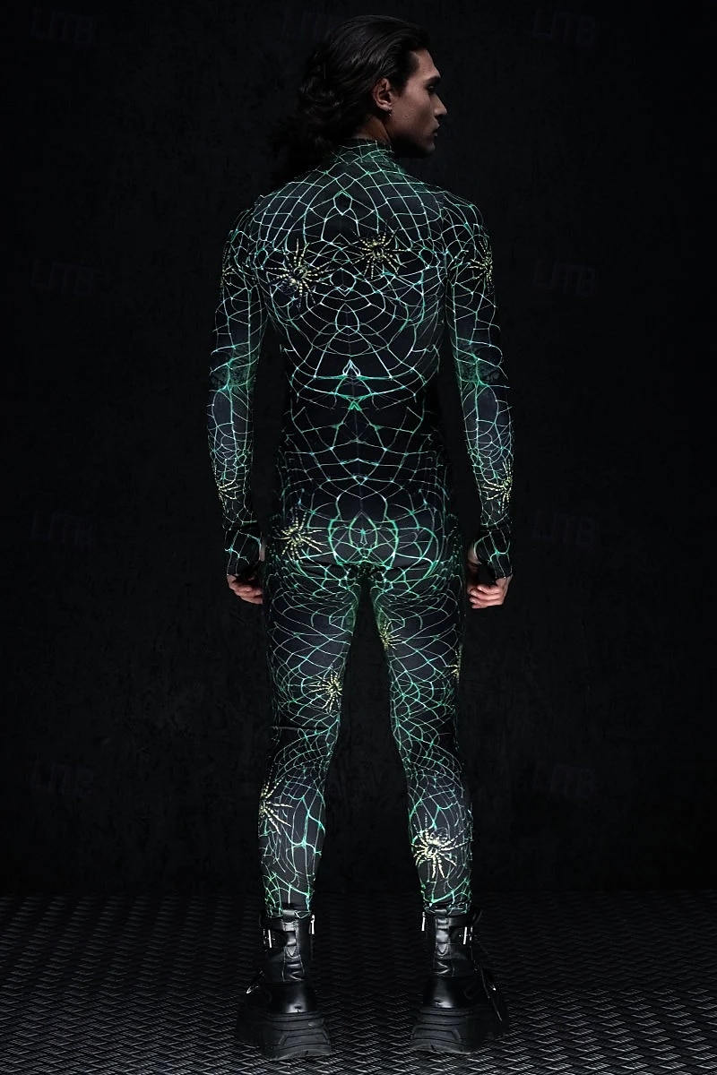 Combinaison en toile d'araignée pour Halloween, costumes de groupe pour couples, combinaison intégrale, costume effrayant pour hommes, femmes, garçons, enfants, adultes, performance, fête, club, de 2025 ? $29.99 –P7