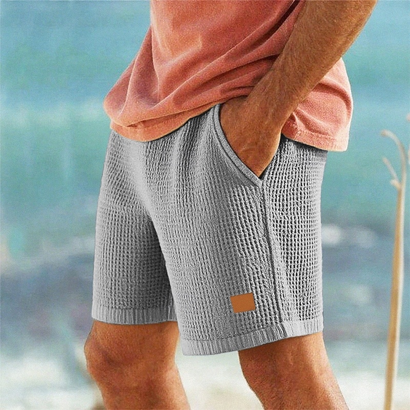 Homens Calções Waffle Calção Shorts de verão Shorts casuais Bolsos Cintura elástica Com Cordão Tecido Conforto Respirável Curto Ao ar livre Férias Desporto Casual Preto Branco de 2025 por $17.99 –P4