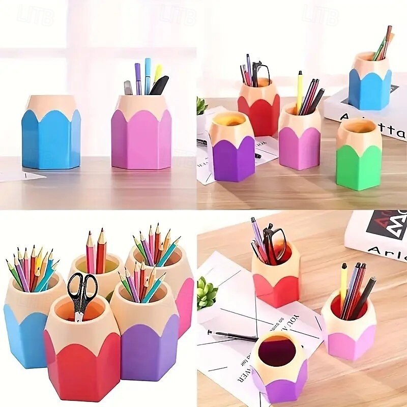 7 Stifthalter in Bleistiftform als Geschenk zum Schulanfang, niedlicher Cartoon-Schreibwaren-Organizer mit Fächern, tragbare Bleistift-Aufbewahrungsbox für Schüler, Zeichnen, Schulklassenzimmer, 2025 - $12.49 –P1