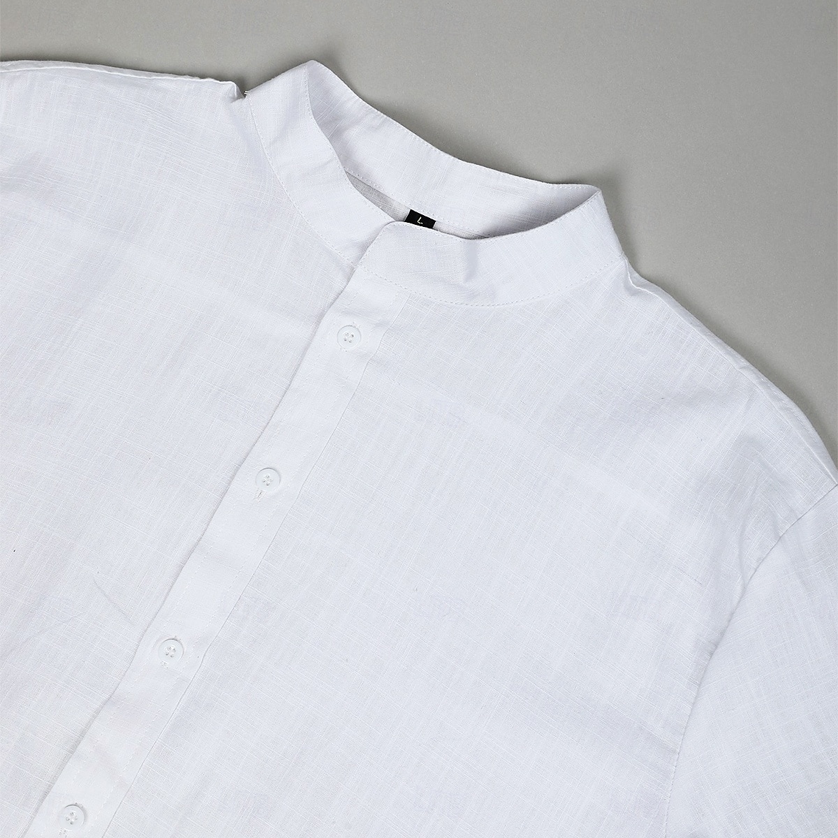 Per uomo Camicia Camicia di lino Camicia con colletto alla coreana Camicia Estiva Abbigliamento da spiaggia Camicia con Bottoni Semplice Vacanza Casuale Nero Bianco Arancione Grigio Manica Corta del 2025 a $20.99 –P3