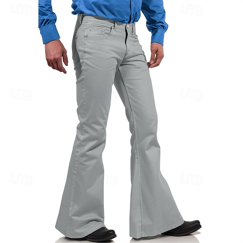 Herren Anzughose Disco-Hosen Schlaghosen Hose Tasche Knöpfe Einfach Komfort Formell Party Arbeit Mode Lässig Schwarz Weiß Mikroelastisch 2025 - $22.99 –P4