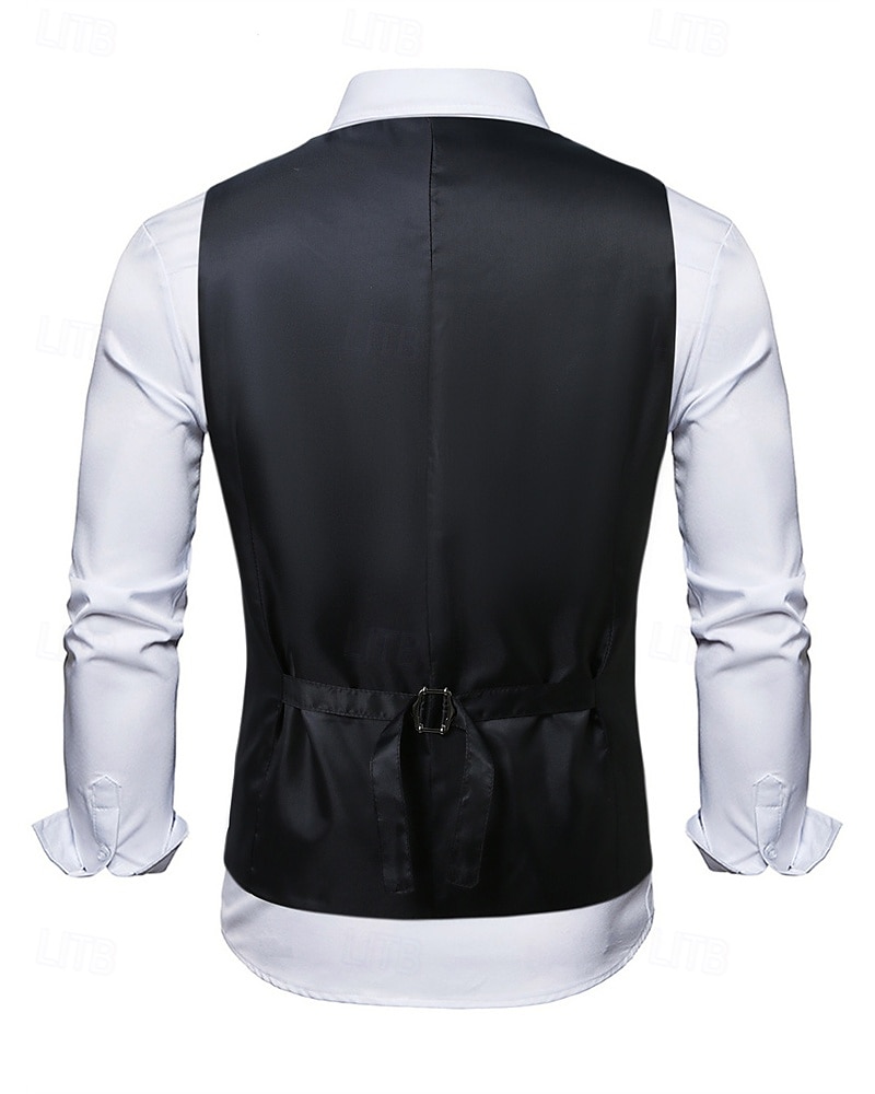 Herren Weste Gilet Urlaub Party Geschäft Mode Lässig Sommer Frühling Knöpfe Polyester Bequem Vergoldung Einreihig Ein-Knopf Revers Normale Passform Gold Weste 2025 - $33.99 –P4