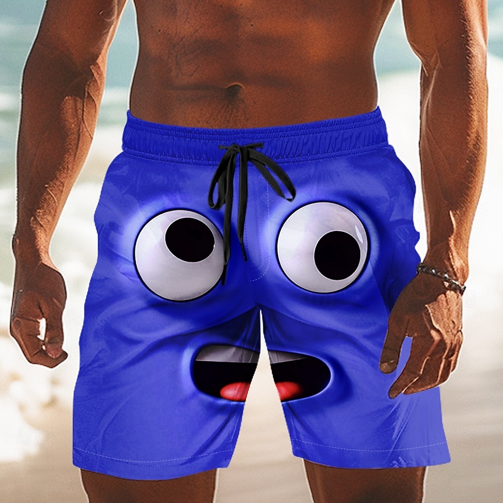Homme Dessin Animé 3D Visage Souriant Maillots de bain Shorts de bain Shorts de Surf Taille Moyenne Drôle Extérieur Vacances Tenue Quotidienne Poches Latérales doublure en maille Taille élastique de 2026 ? $20.99 –P4
